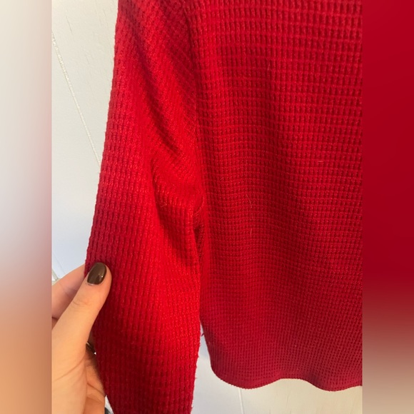 AMERICAN EAGLE RED LONG SLEEVE PLUSH THERMAL CREW NECK TEE SHIRT - Picture 5 of 5